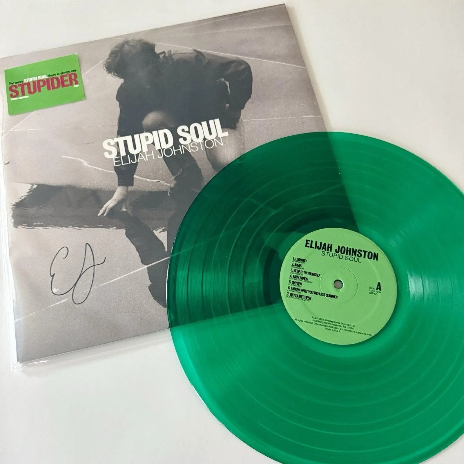 Elijah Johnston STUPID SOUL (2025) Color Vinyl LP Record NEW Autographed