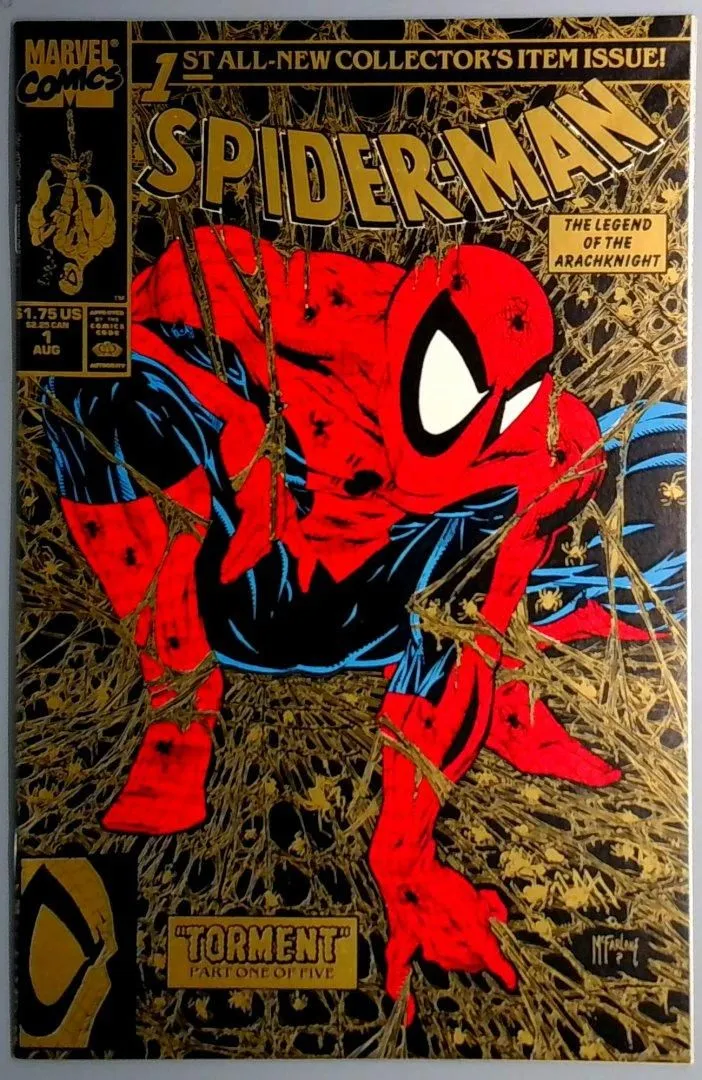 Spider-Man #1 NM 2nd Gold Second Print Variant Marvel 1990