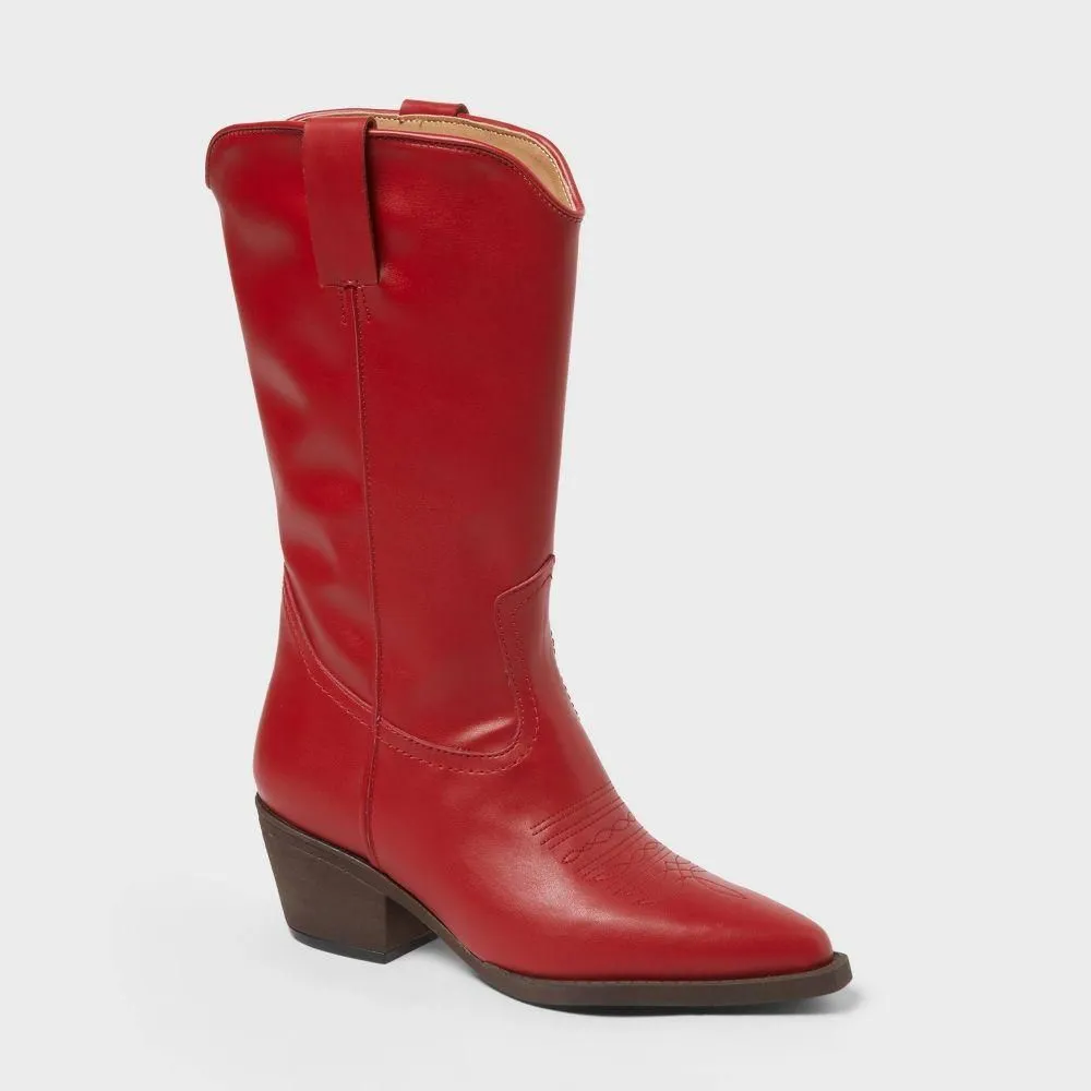New without Tags - Women’s Reed Boots with Memory Foam Insole - Universal Thread Red 8