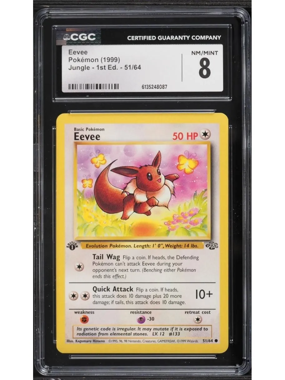 1999 Eevee #51/64 1st Edition — Jungle — CGC 8 NM-Mint