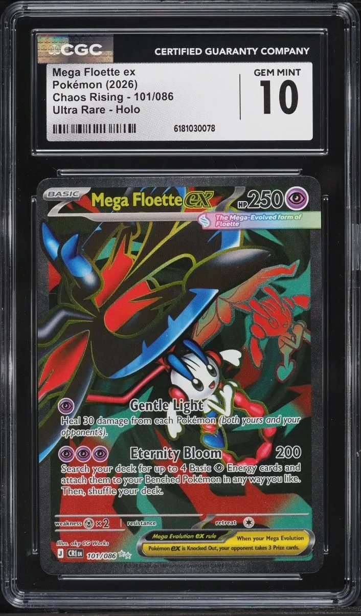 Mega Floette ex #101 Full Art — Chaos Rising — CGC 10 Gem Mint