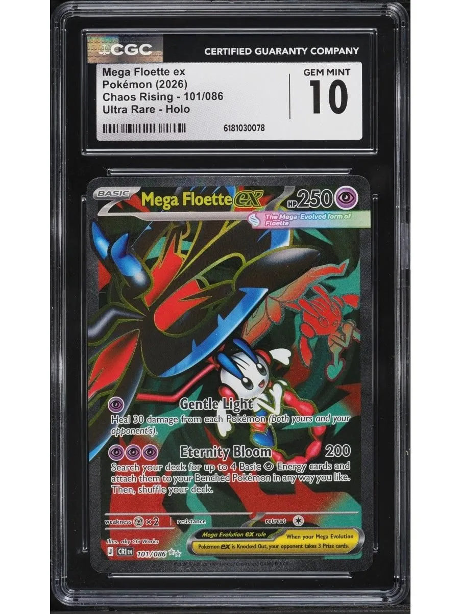 Mega Floette ex #101 Full Art — Chaos Rising — CGC 10 Gem Mint