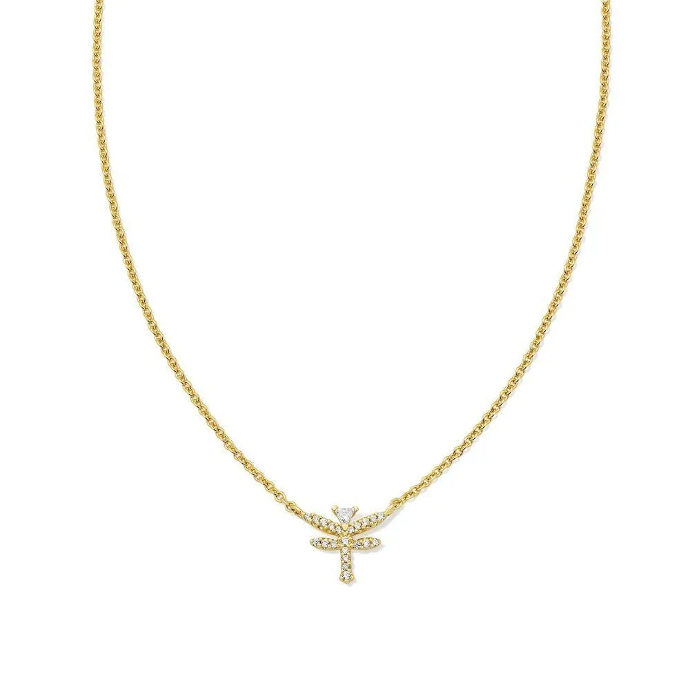 New - Size: 19 Inches - Kendra Scott Dragonfly Pendant Necklace - Gold/White
