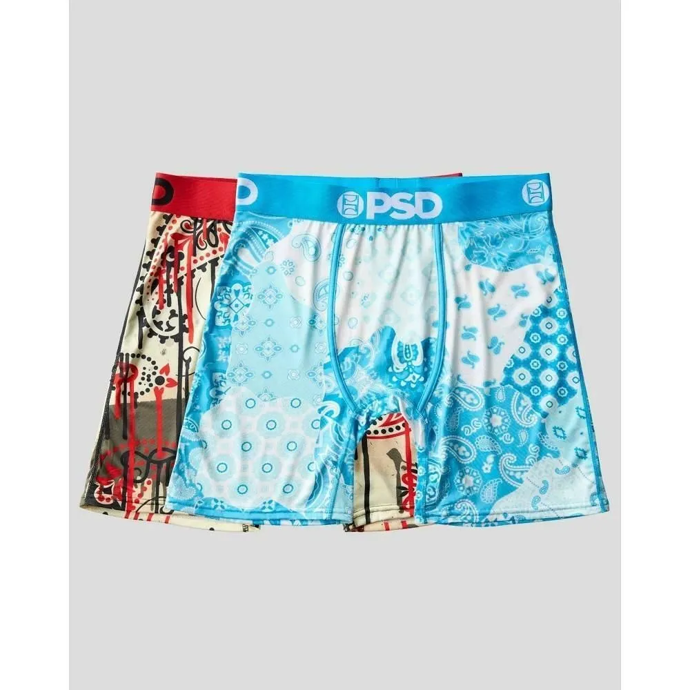 PSD Men's Paisley Blaze 2-Pack Boxer Brief, Multi Color