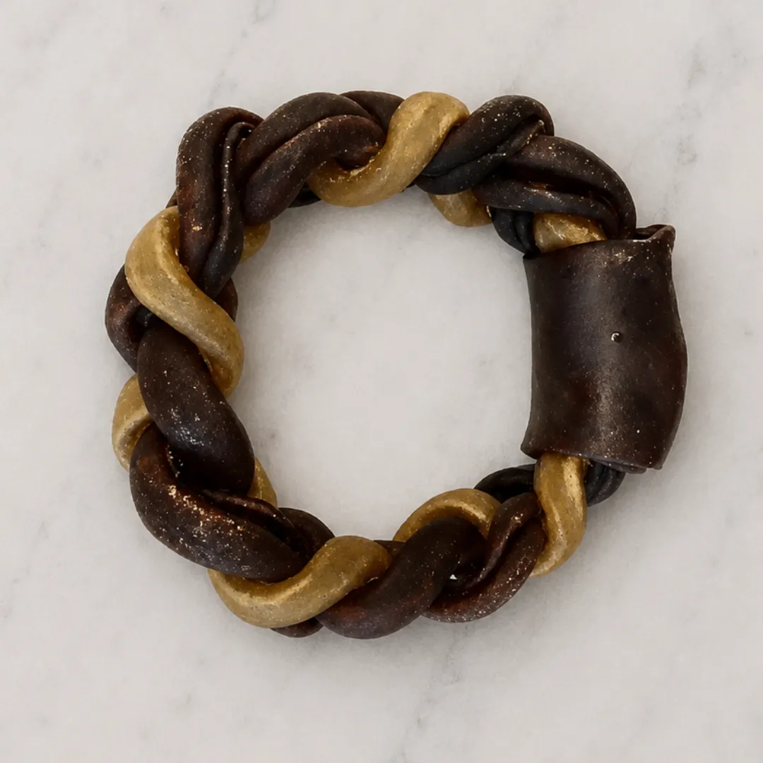 Collagen Braid Donut Dog Chew – Natural Long Lasting Treat, High Protein & Joint Support