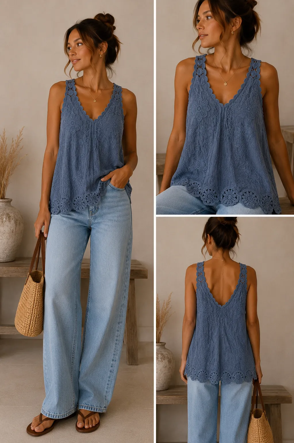 Embroidered Crochet Vest Top | HerEdits