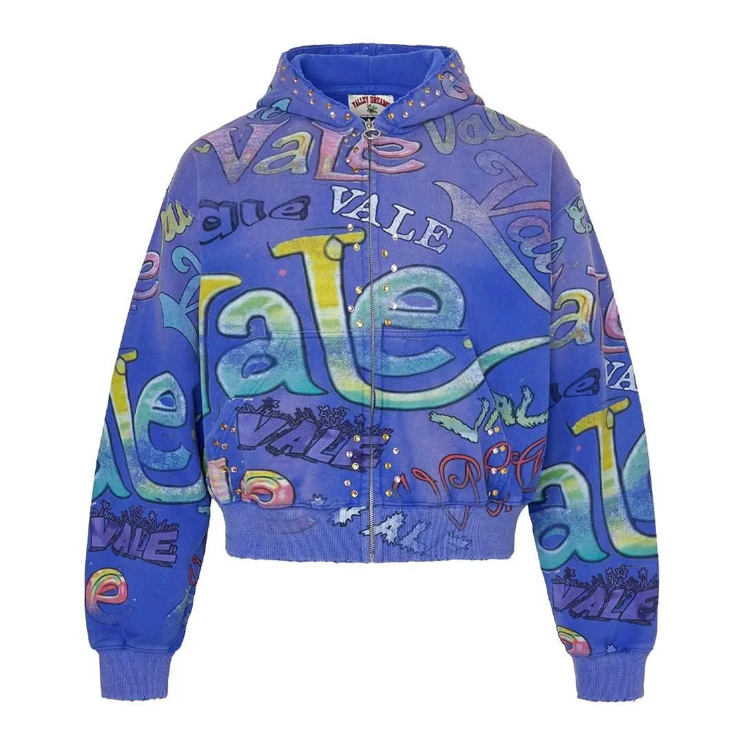 Vale Forever Iceberg Zip Up Hoodie Blue