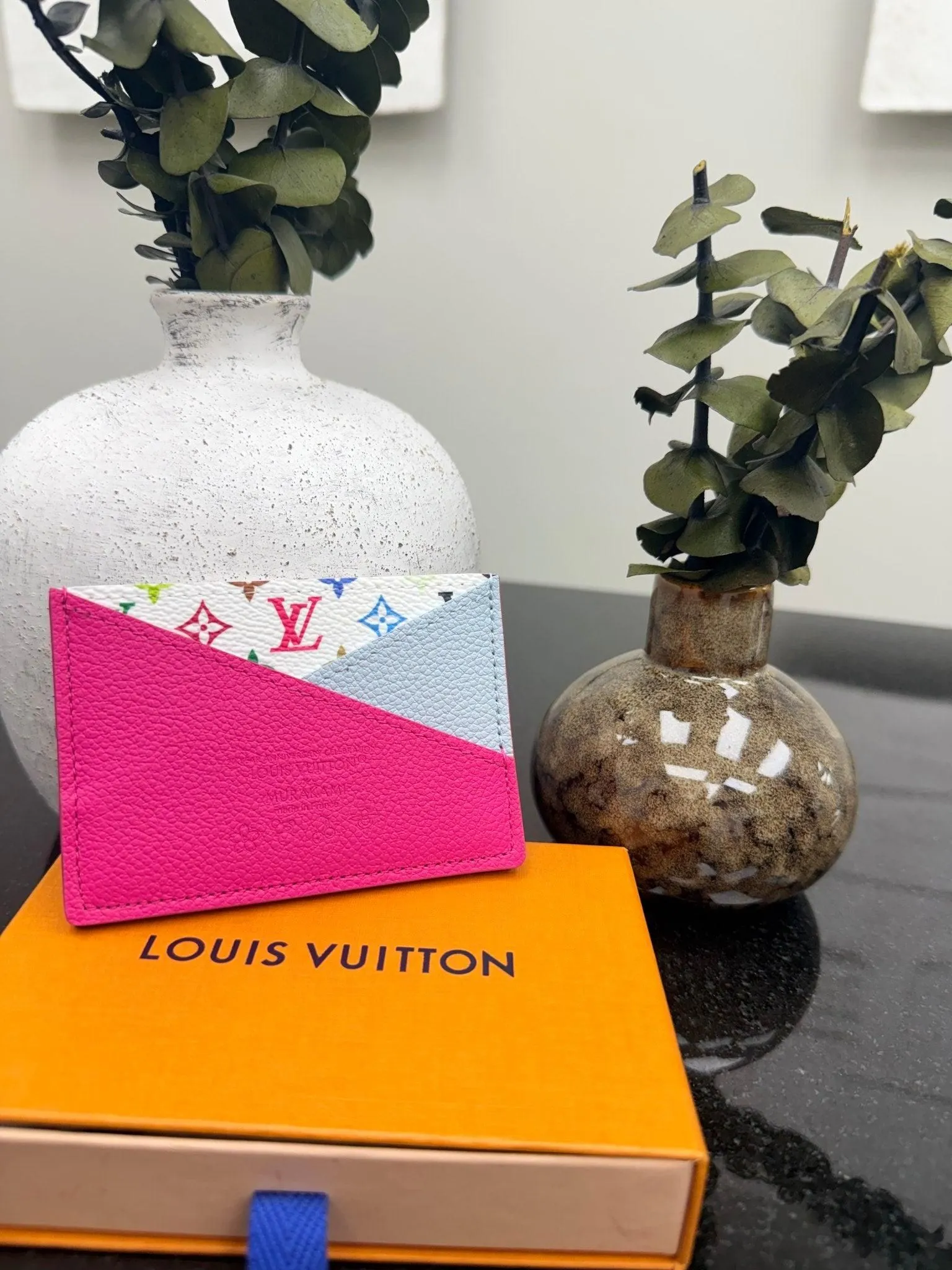 BRAND NEW - Louis Vuitton White Multicolor Monogram Criss Cross Card Holder