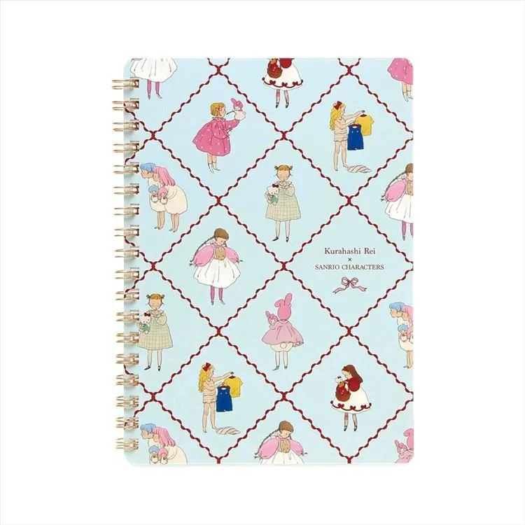 Sanrio Characters x Kurahashi Rei B6 Ring Notebook [Blue]