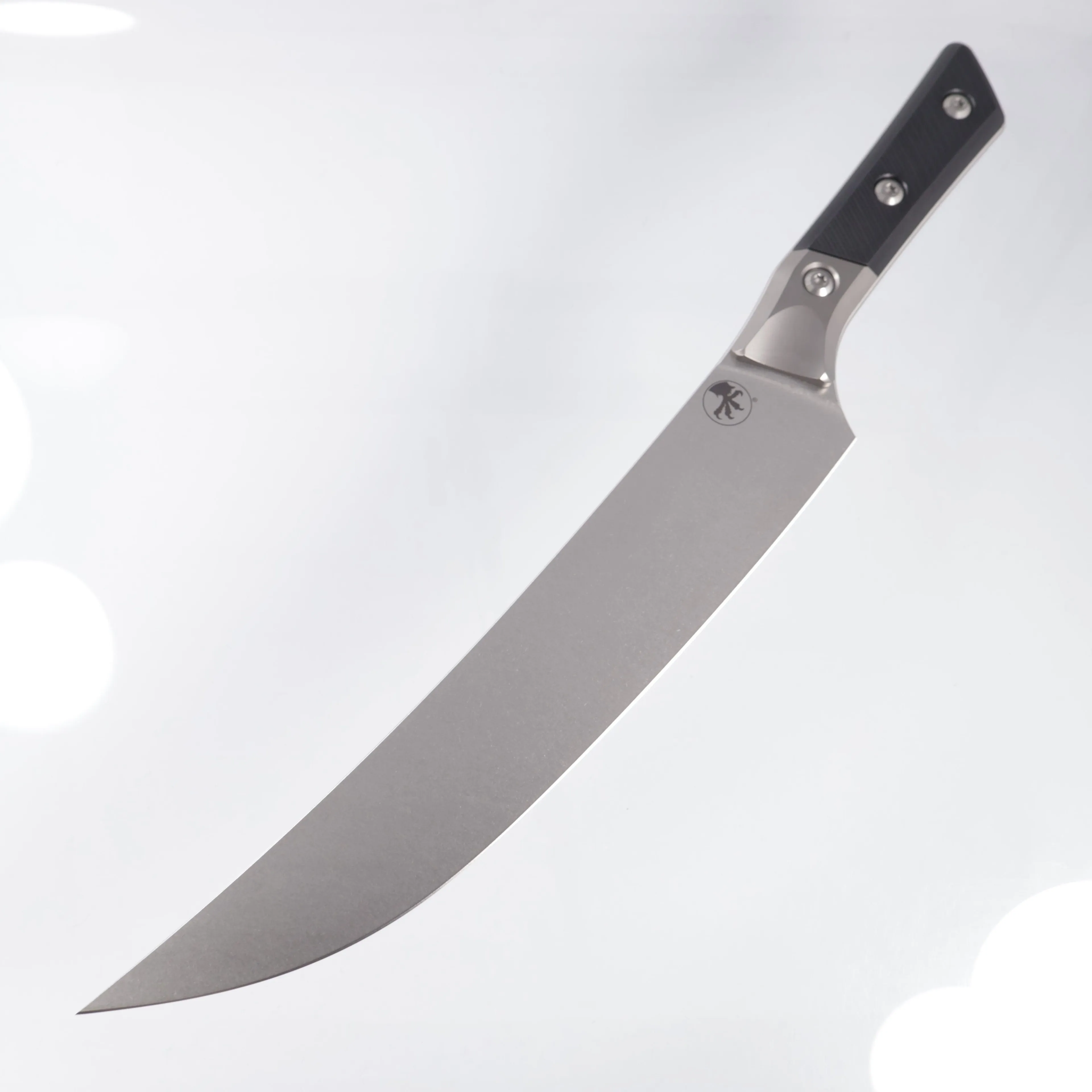 Microtech Butcher Knife - Black G10 w/ Beadblast Titanium Bolsters - Stonewash M390MK - 3800B-10BK