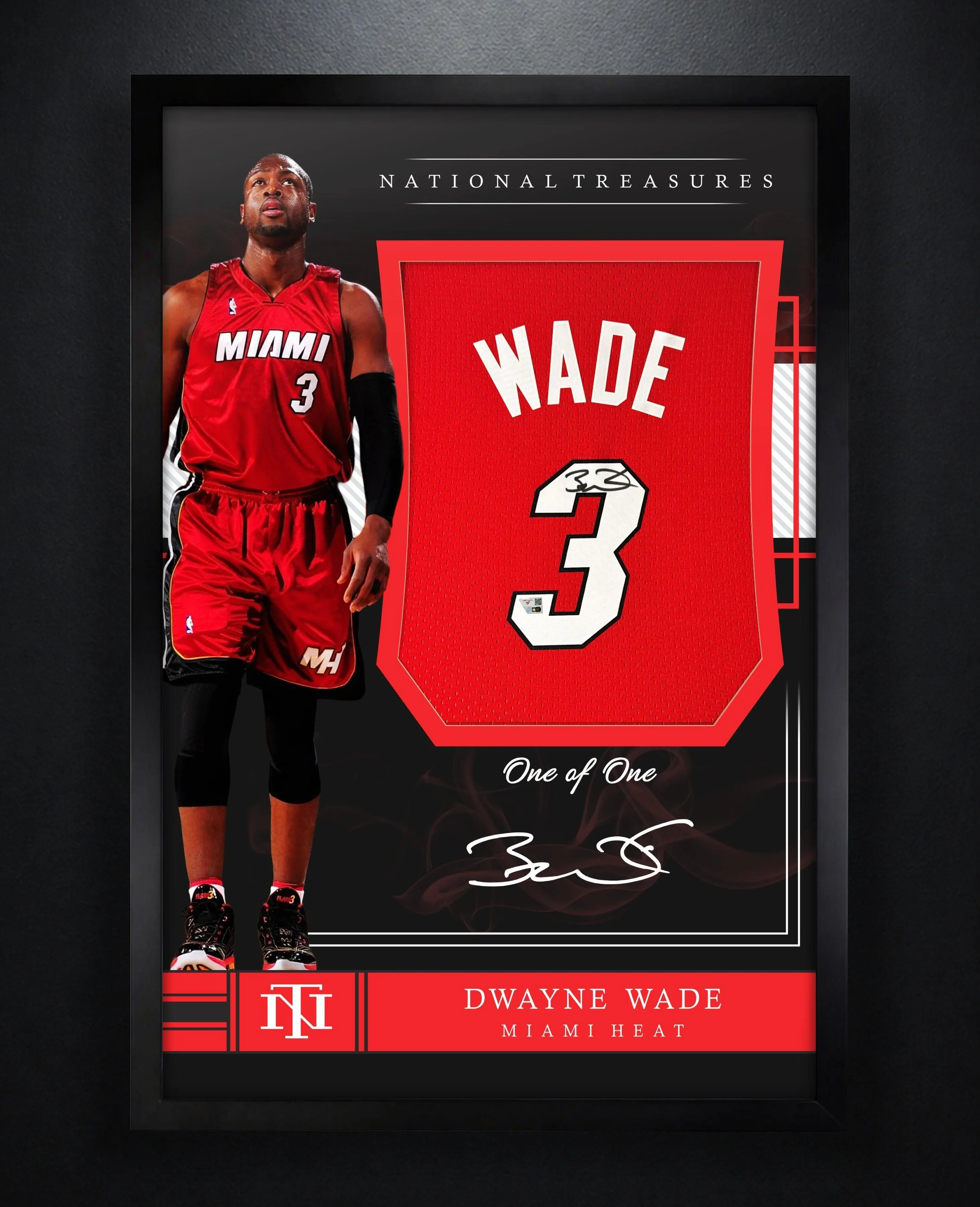 Dwayne Wade Signed Miami Heat Mitchell & Ness Jersey Framed Fanatics COA