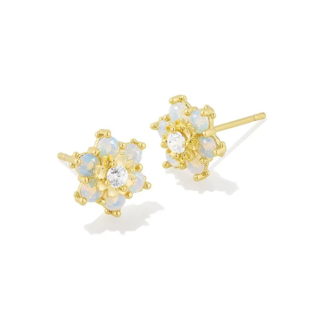 New - Size: .36 Inches - Kendra Scott Alyssa Stud Earrings - Gold/White Opalite Crystal