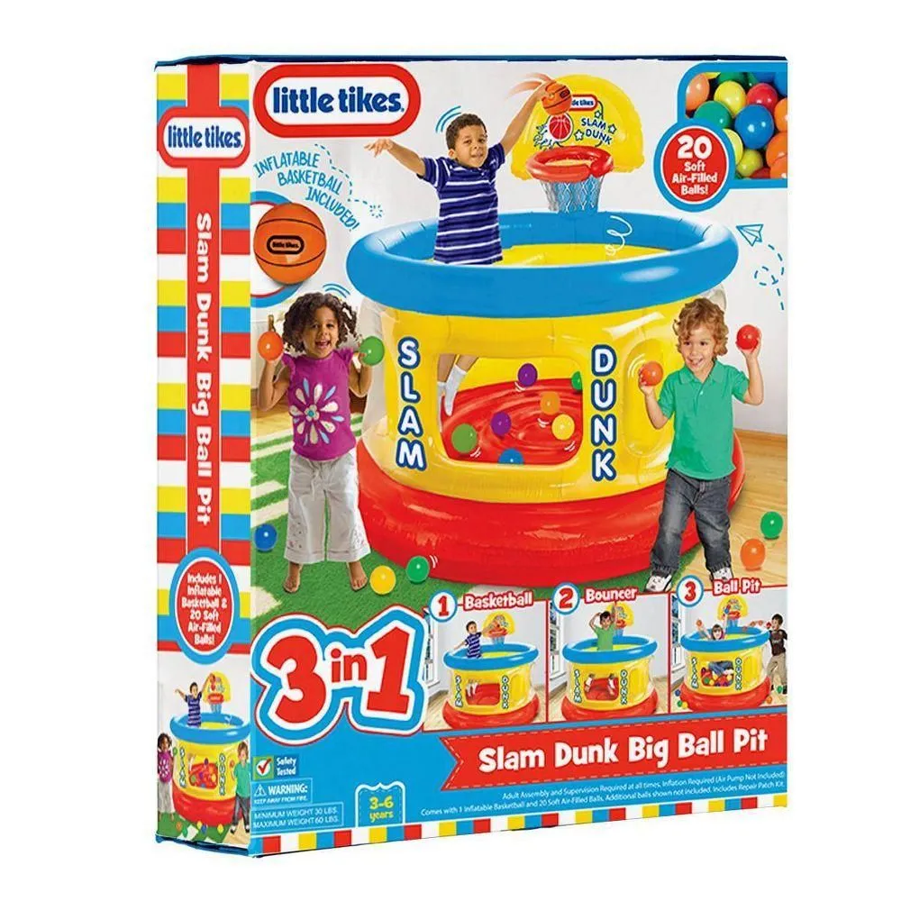 Brand New - Little Tikes Slam Dunk Big Ball Pit with 20 Air-Filled Balls