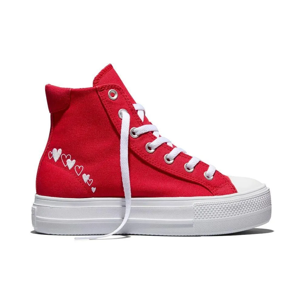New without Tags - Converse Women's Platform High Top Sneakers - Red Heart 9