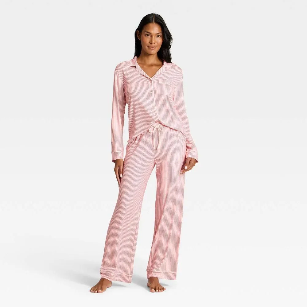 New without Tags - Size: XXL - Women's Cloud Knit Modal Long Sleeve Notch Collar Top and Pants Pajama