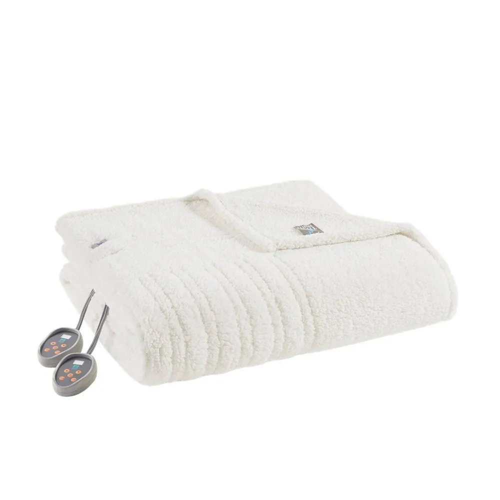 New without box - Full Faux Shearling Electric Blanket Ivory: True North by Sleep