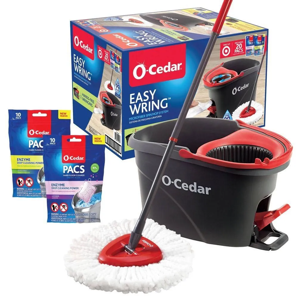 Open-box - O-Cedar EasyWring Spin Mop System - Citrus/Lavender - 20ct