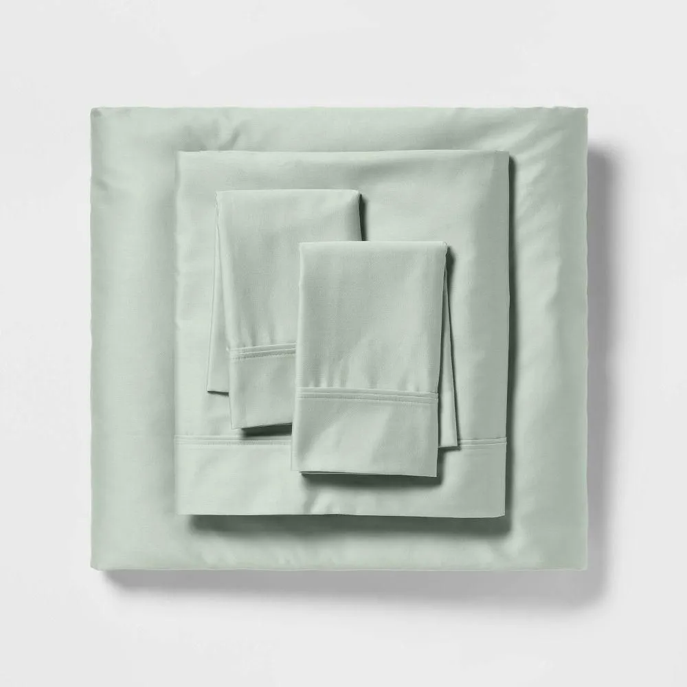 New without box - Size: Twin/Twin Extra Long - Threshold 400 Thread Count Cotton Sateen 4-Piece Sheet Set Luxurious