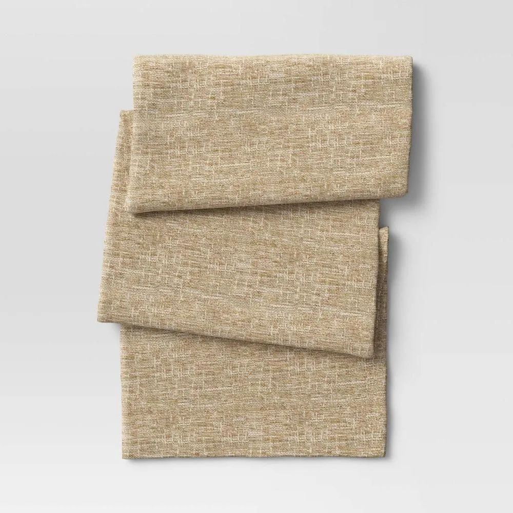 New without box - 90" x 20" Ramie Table Runner Natural - Threshold: Traditional Solid Brown