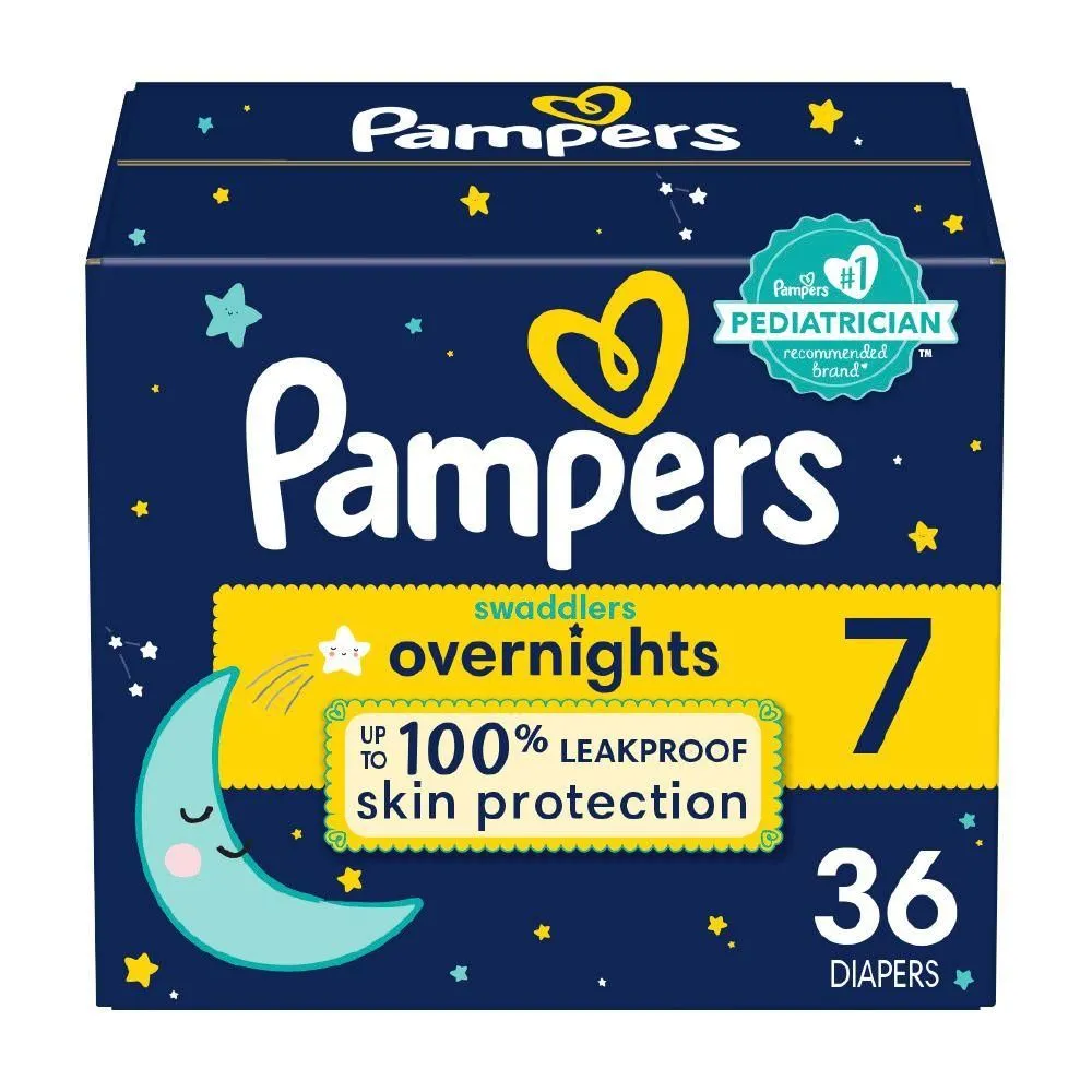 New without Tags - Pampers Swaddlers Overnight Diapers Super Pack - Size 7 - 36ct