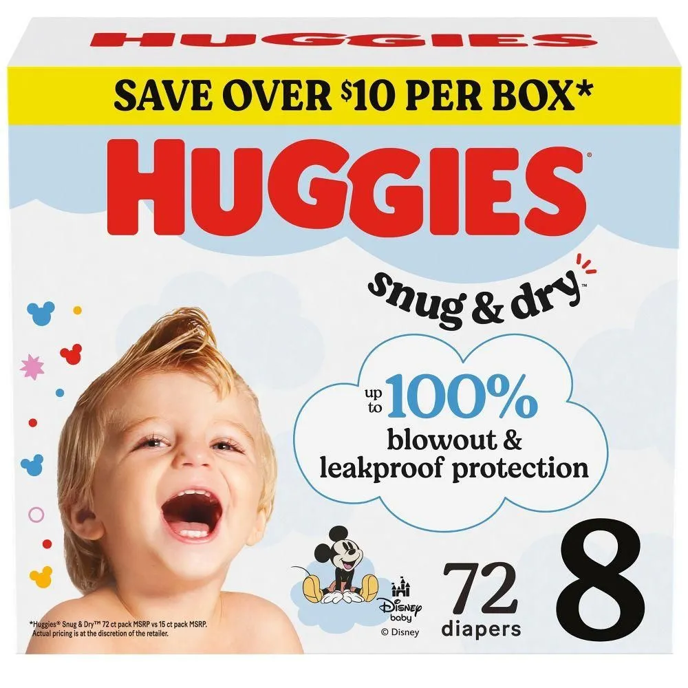New without Tags - Huggies Snug & Dry Disposable Diapers - Size 8 - 72ct