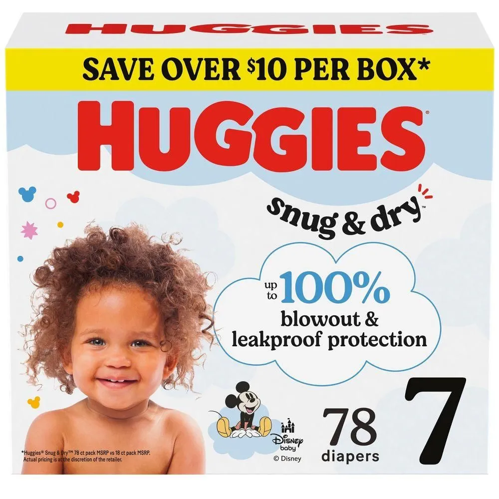 New without Tags - Huggies Snug & Dry Disposable Diapers - Size 7 - 78ct