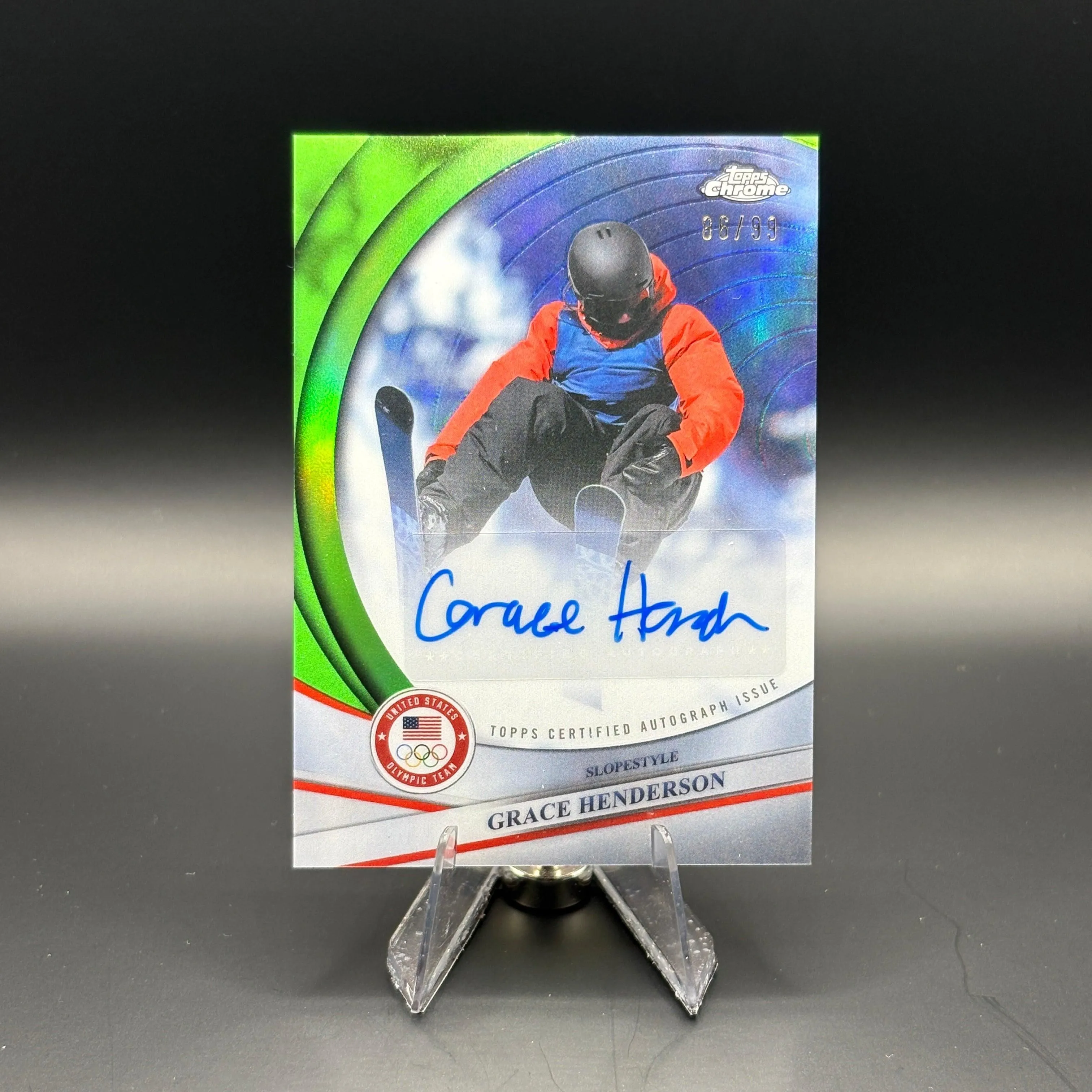 Grace Henderson (Green 86/99) - 2026 Topps Winter Olympics Autograph #BCA-GHE