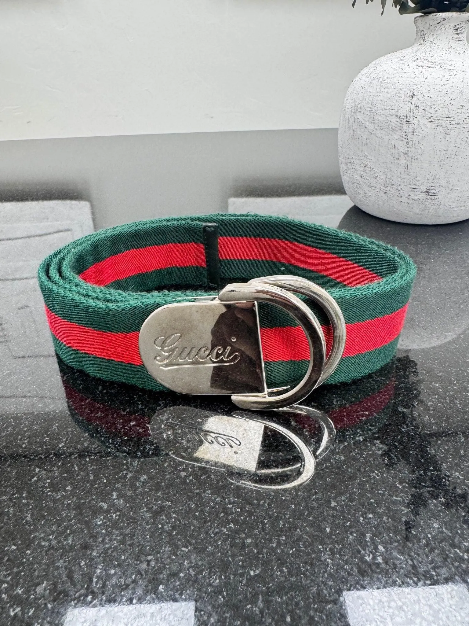 Gucci Web Canvas Belt Size 95/38