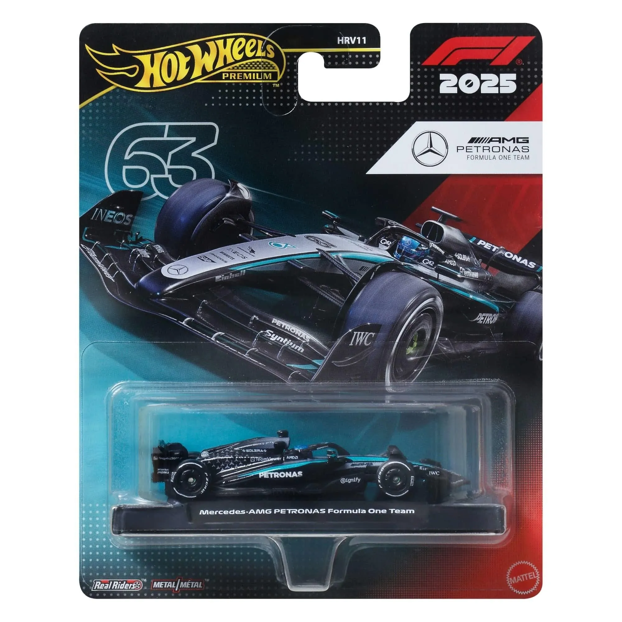Hot Wheels Formula 1 2025 AMG Petronas Mercedes F1 Team (#12) Kimi Antonelli Diecast Model Car