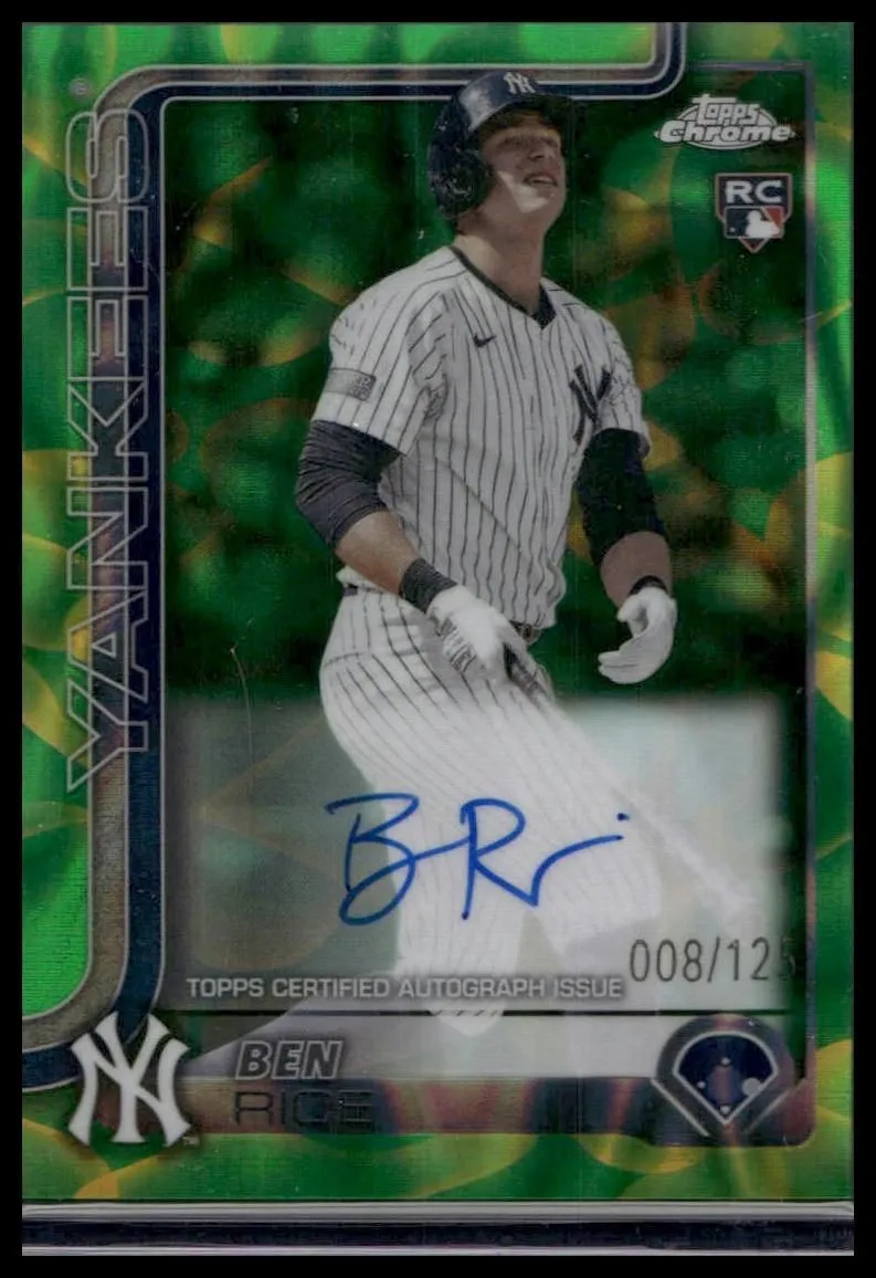 2025 Chrome Update Ben Rice Rookie Lava Lamp Autos Green/Yellow Refractors #/125