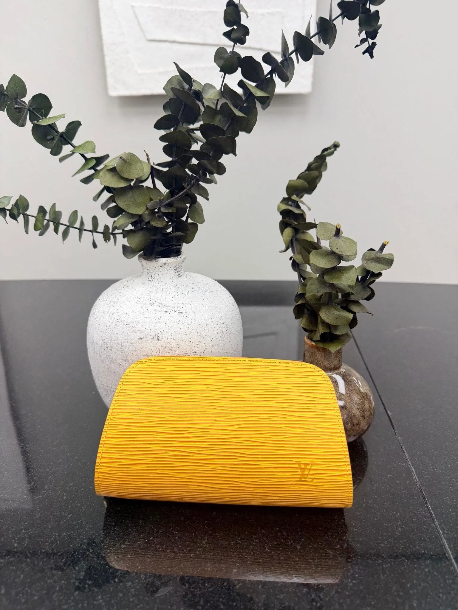 Louis Vuitton Yellow Epi Leather Cosmetic Pouch