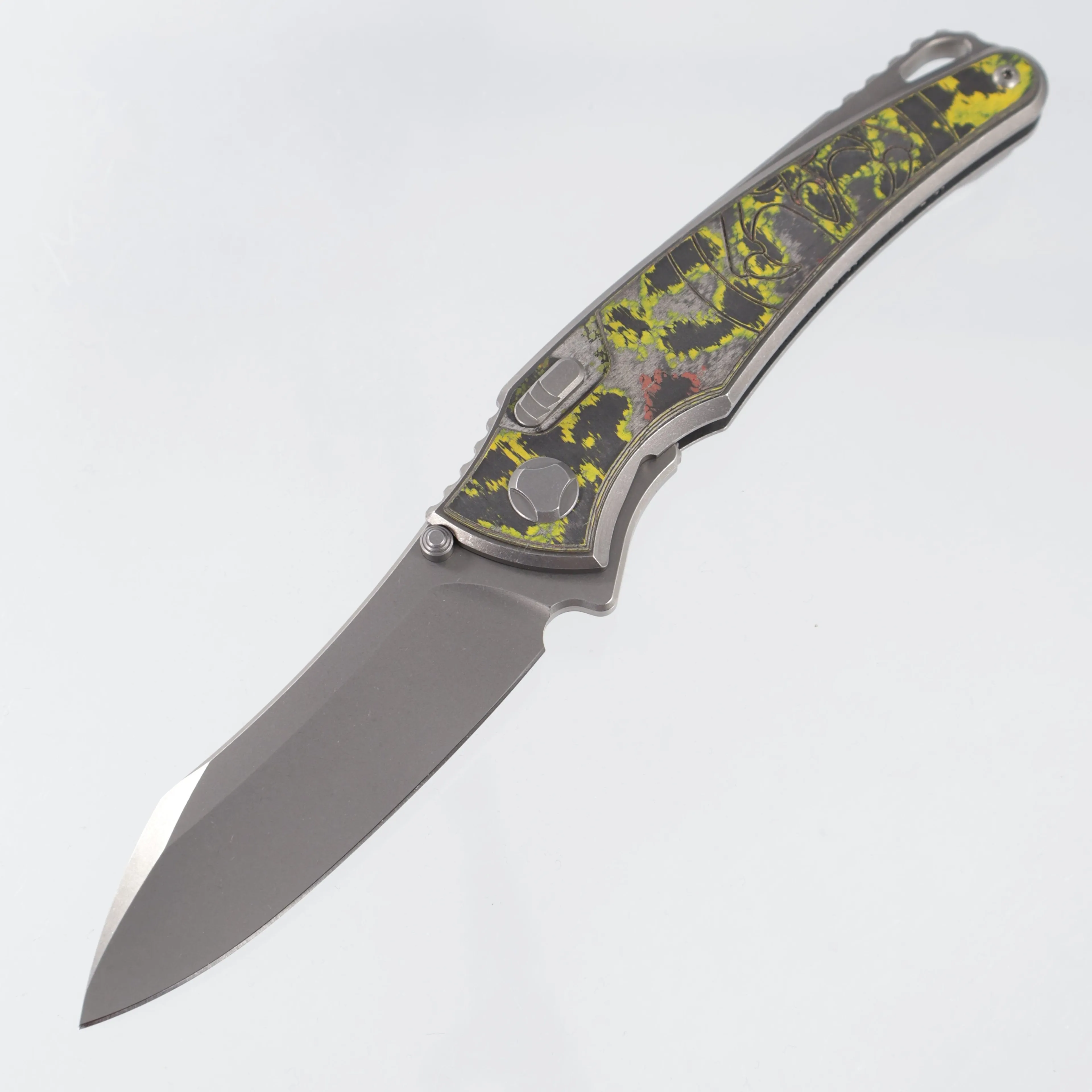 Hawk Knives Talon - Brightwash Titanium w/ Boba Fett Camo Carbon - Brightwash M390