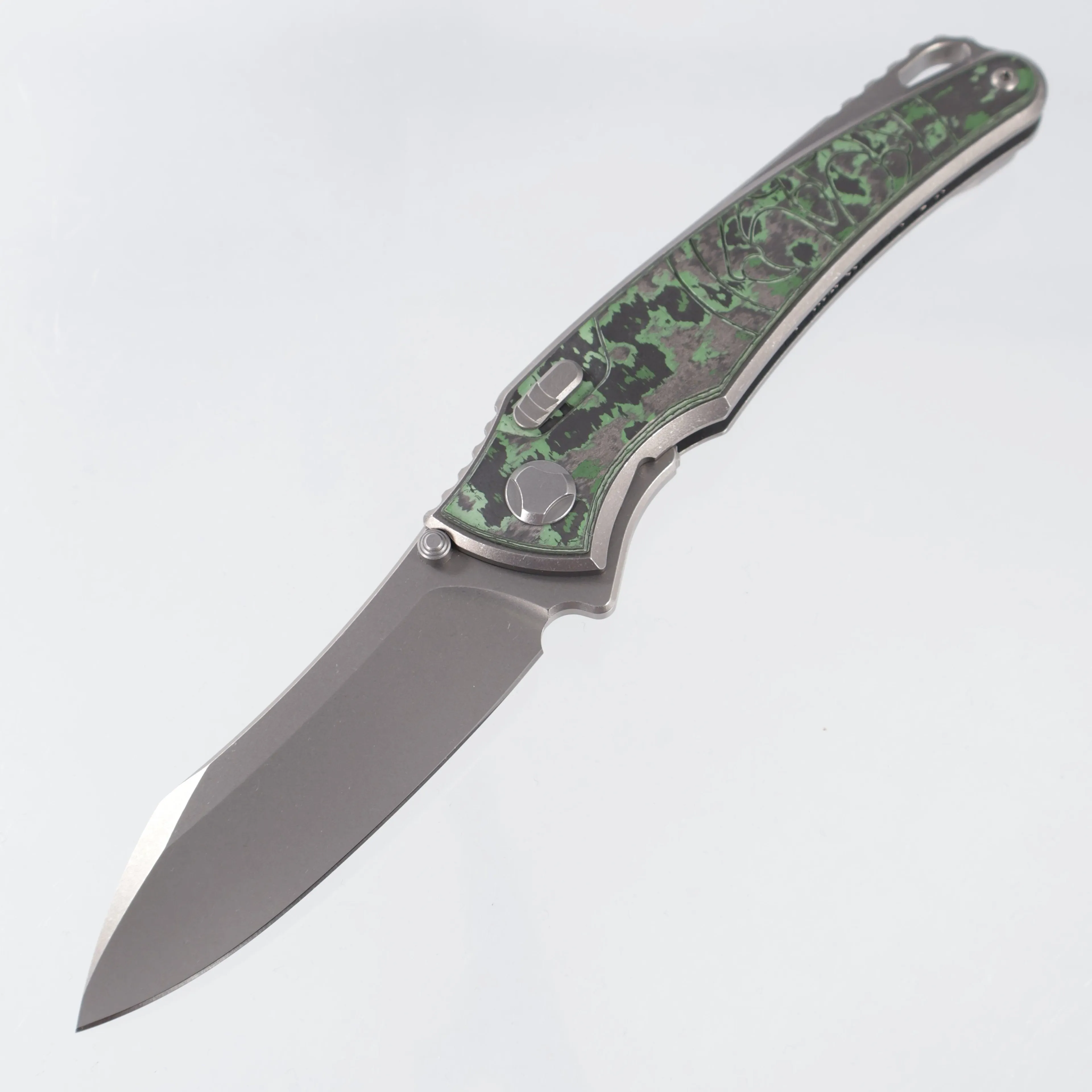 Hawk Knives Talon - Brightwash Titanium w/ Junglewear Fat Carbon - Brightwash M390