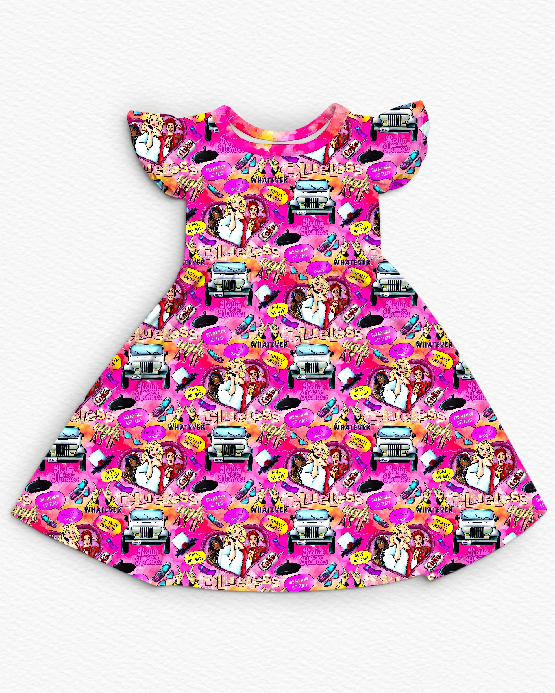 Ugh, As If! | Flutter Sleeve Twirl Dress