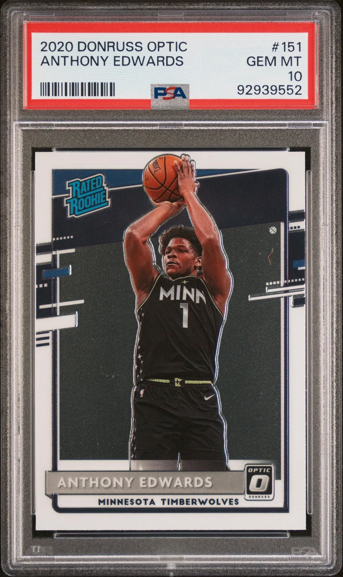 2020 Panini Donruss Optic #151 Anthony Edwards PSA 10