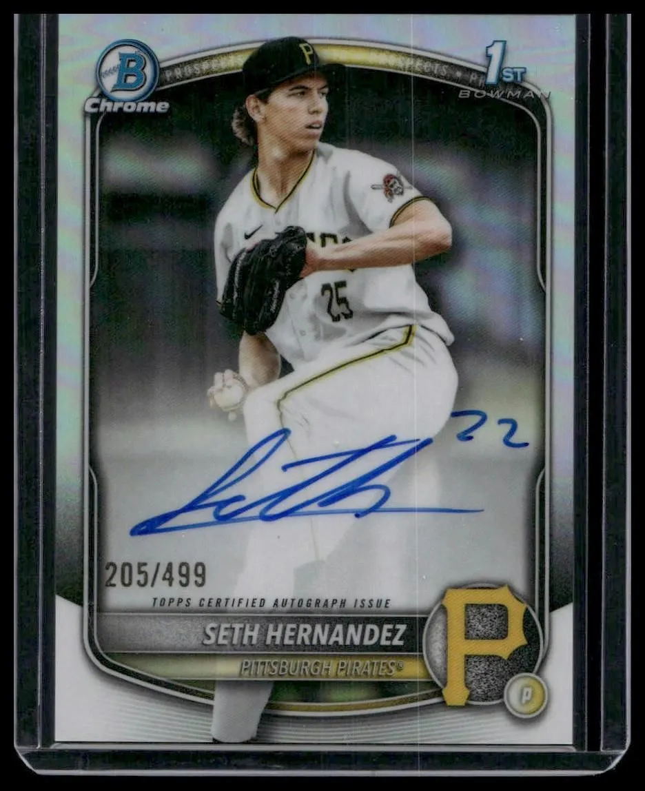 2025 Bowman Draft Seth Hernandez Chrome Prospect Autographs Refractor #/499