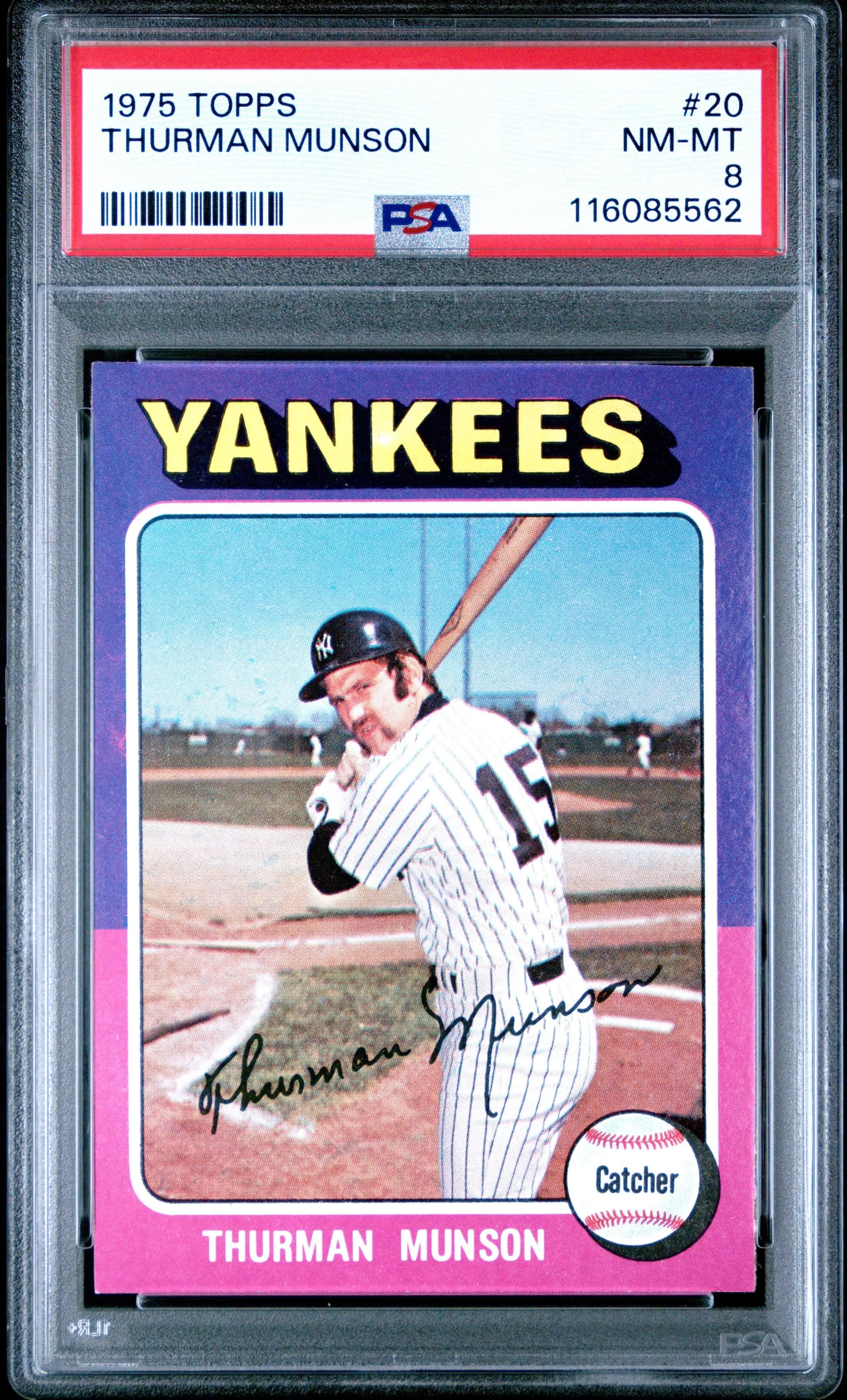 1975 Topps #20 Thurman Munson PSA 8