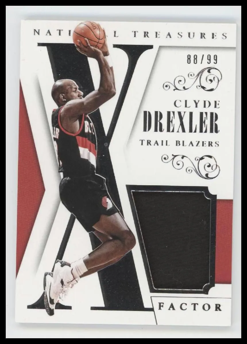 2013-14 Panini National Treasures X-Factor #/99 Clyde Drexler #15