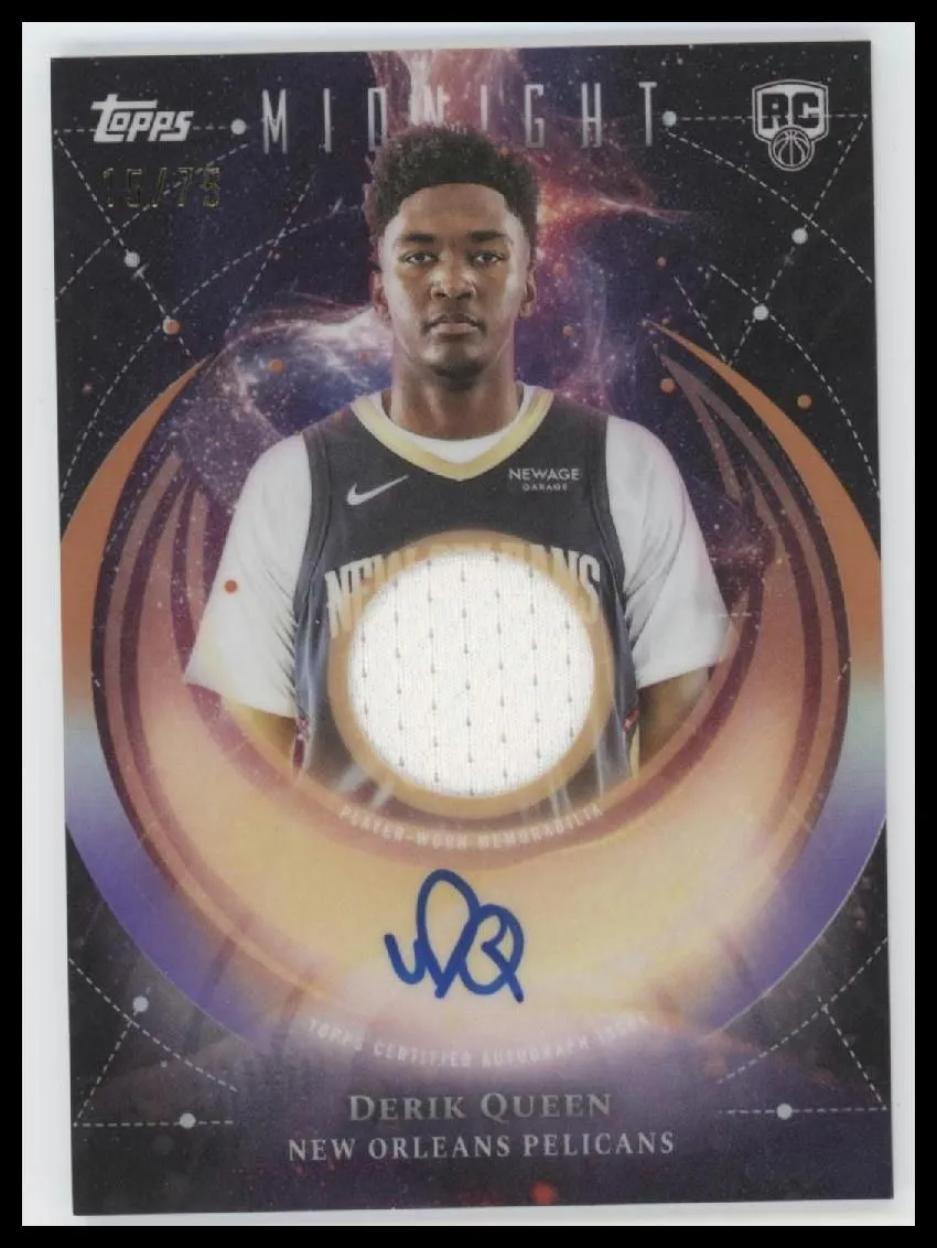 2025-26 Topps Midnight Rookie Jersey Autographs Dusk Derik Queen #/75 AU #RJA-DQ