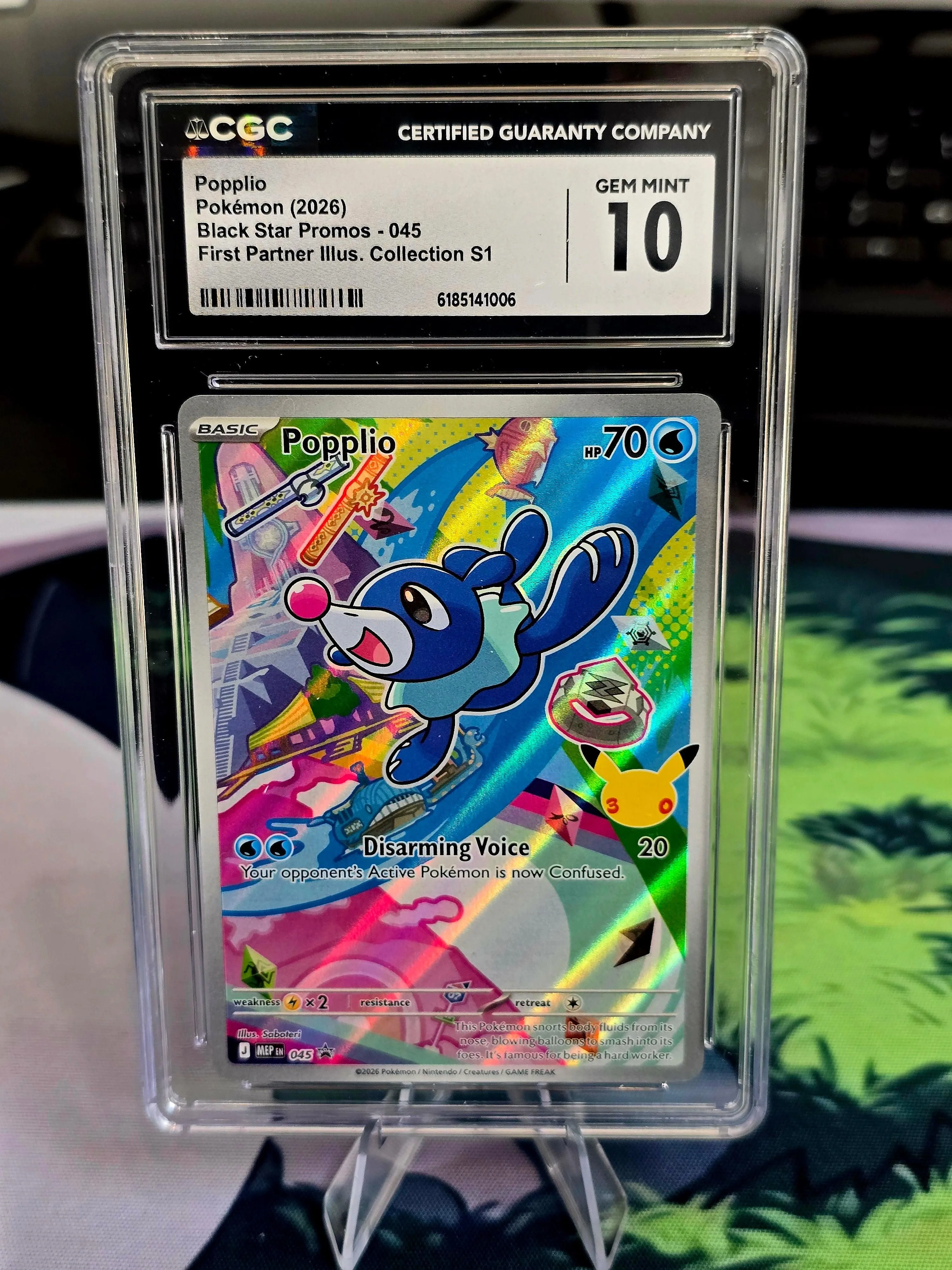 Popplio #045 — First Partner Illustration Collection S1 (2026) — CGC 10 Gem Mint