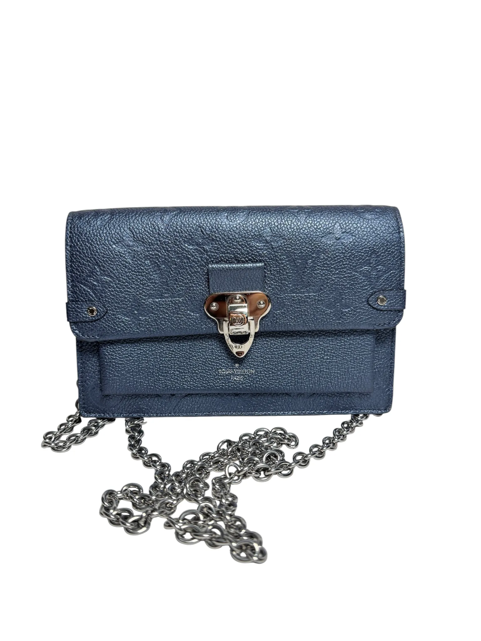 Louis Vuitton Metallic Navy Flap T8491