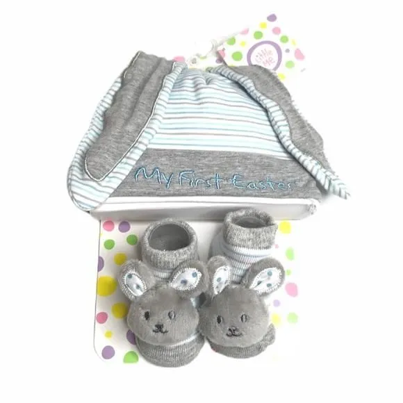 Product image for Little Me My First Easter Beanie & Socks Set Blue