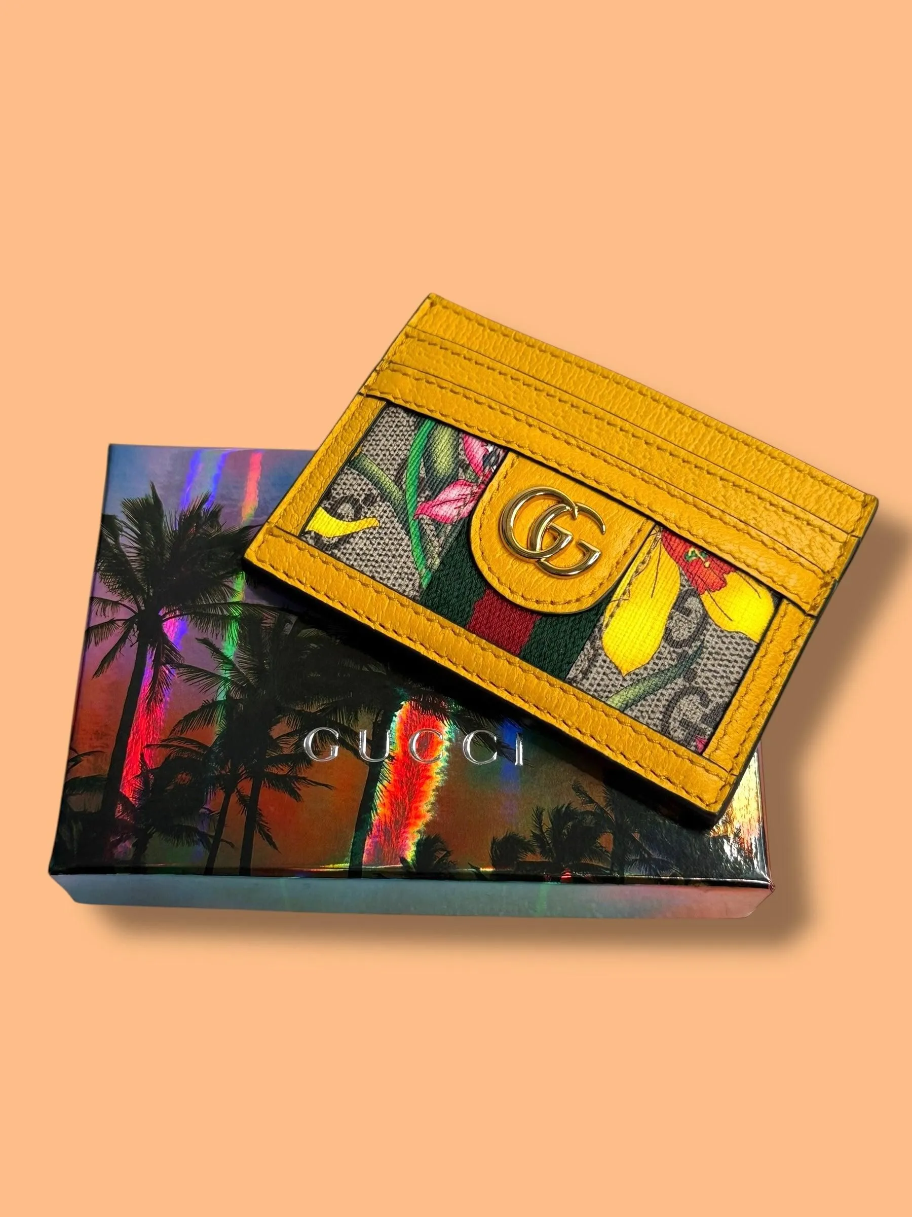 LIKE NEW W208 GUCCI GG Ophidia Flora Card Case Full Set