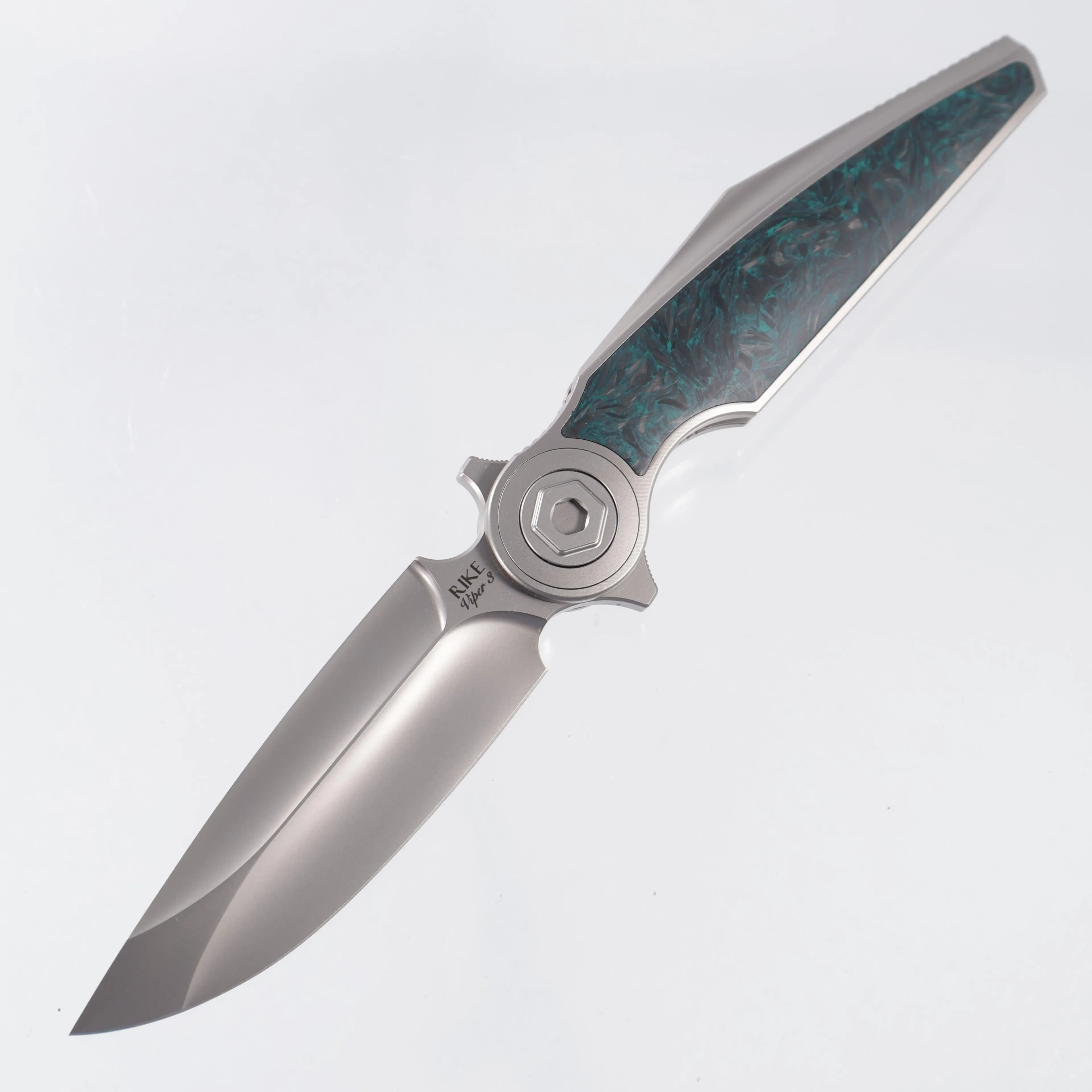 Rike Viper 3 V2 Integral - Plain Titanium w/ Green Carbon Fiber - Pearlescent M398 - P/GrCF