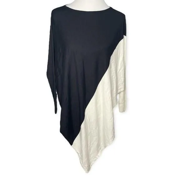 Product image for White House Black Market Dolman Wool Blend Cape Sweater Cardigan White Black XXS