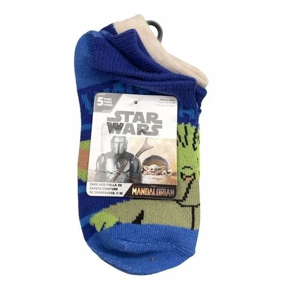 Product image for Star Wars Mandalorian Ankle Socks, 5 Pairs, Blue