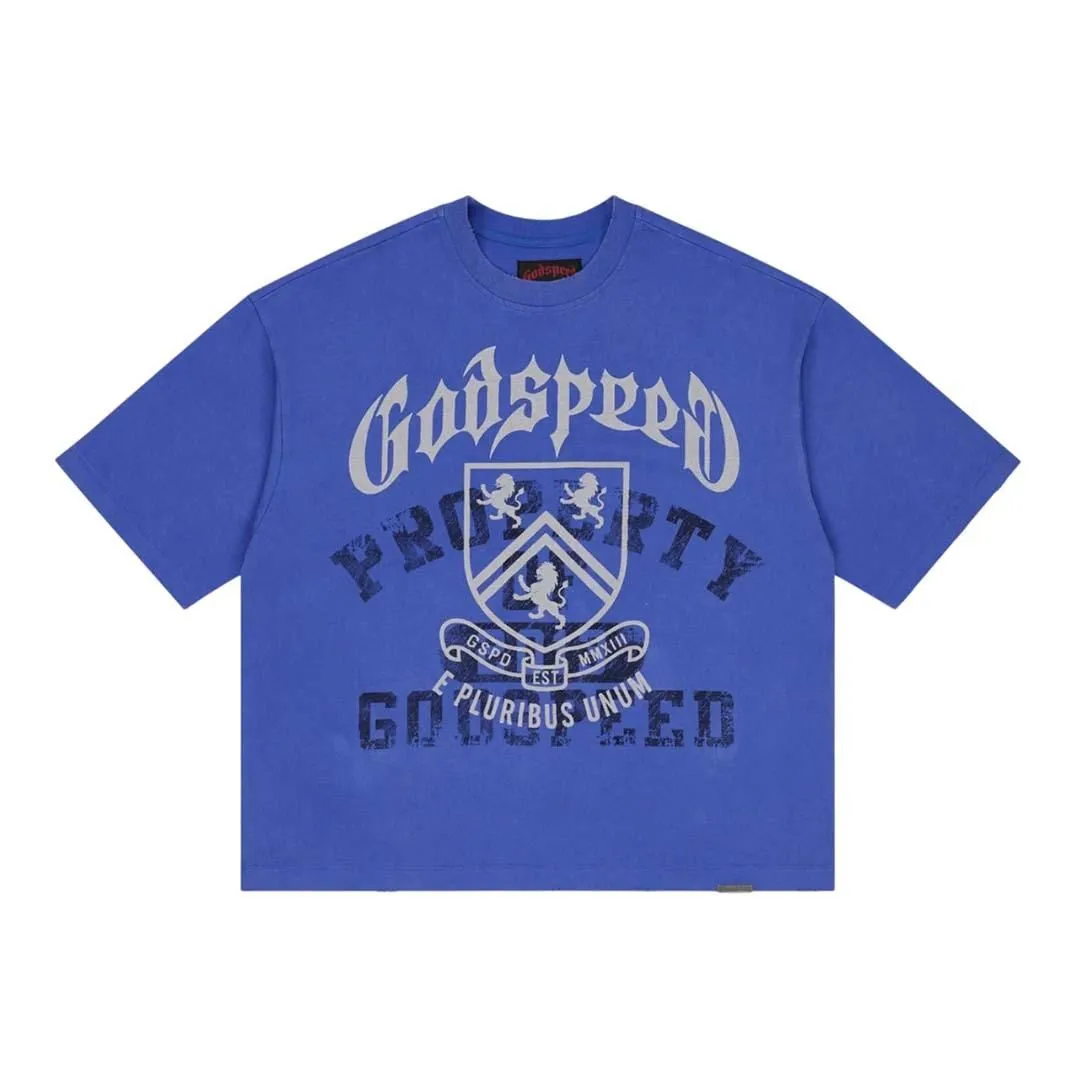 Godspeed Collegiate Tee Royal Blue Wash