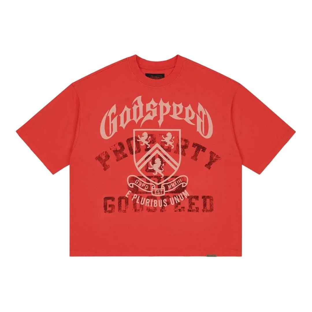 Godspeed Collegiate Tee Cherry Red Wash