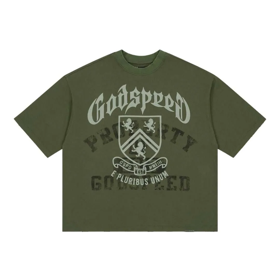 Godspeed Collegiate Tee Olive Green Wash
