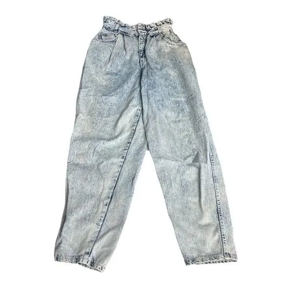 Product image for Jordache Vintage Paper Bag Waist Balloon Leg Jeans Stonewashed Blue Size 11